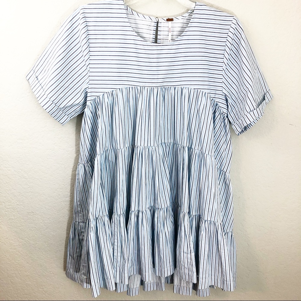 Free People Medium Dress Tunic Short Sleeve Flowy